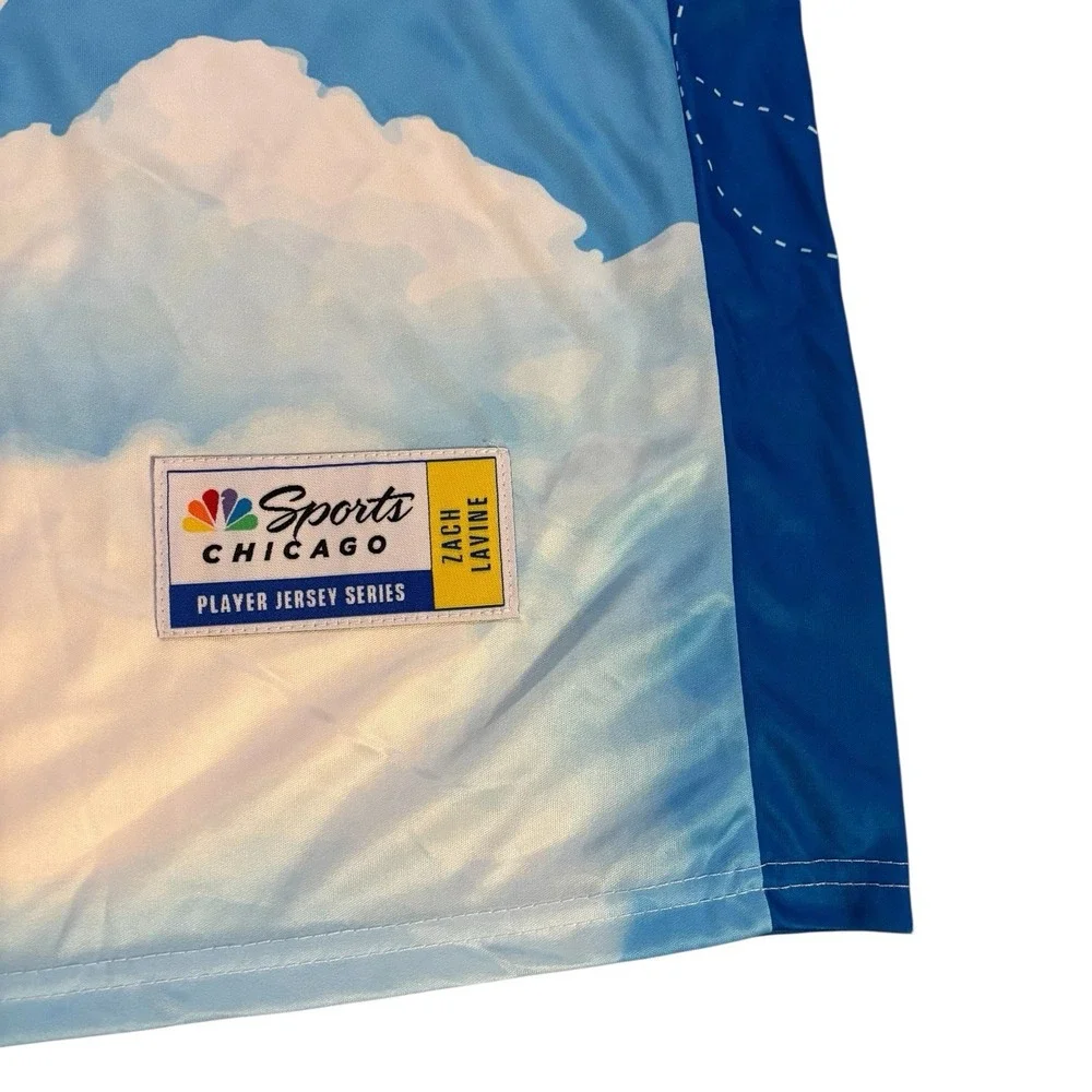 Chicago Bulls SGA Jersey All Over Sky Print Zach LaVine‎ NBC Chicago Mens Large - Picture 2 of 10